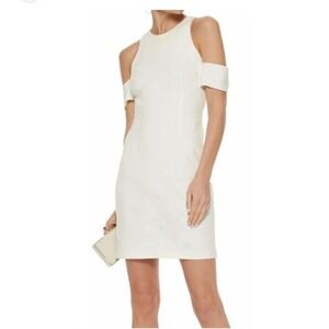 Nicholas white cold shoulder dress minimalist quiet luxury size 6‎ summer spring